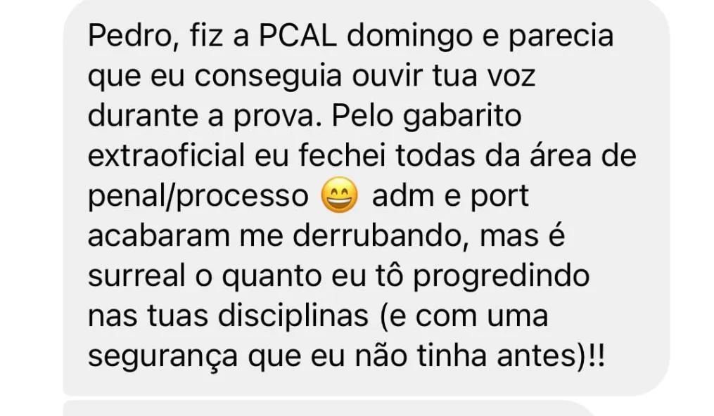 Depoimento de aluno aprovado