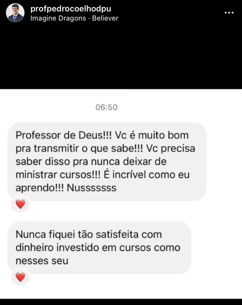 Depoimento de aluno aprovado