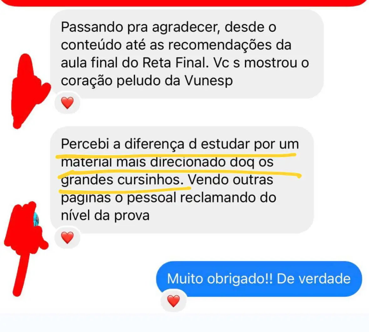 Depoimento de aluno aprovado