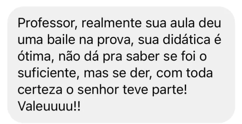 Depoimento de aluno aprovado