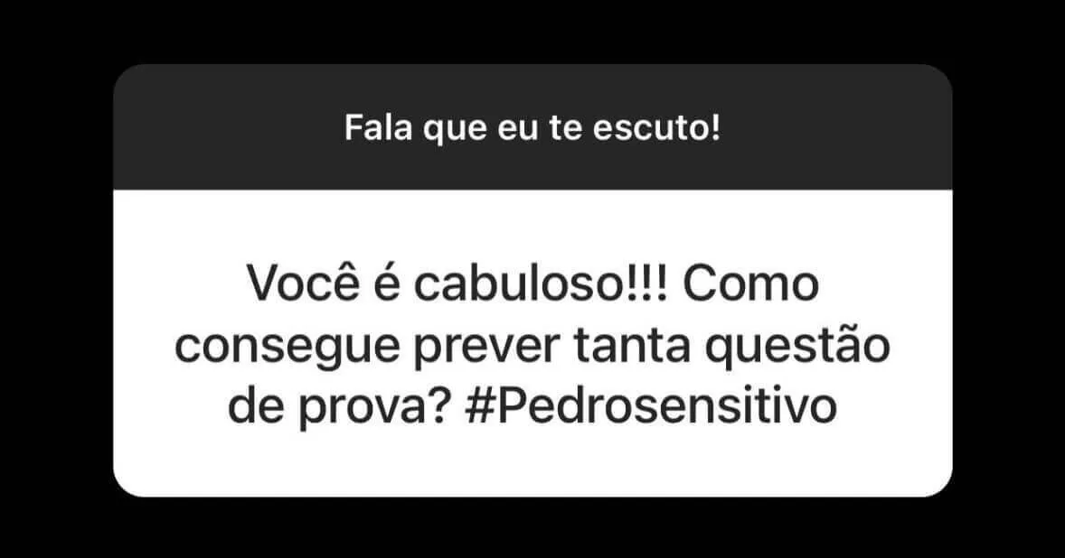 Depoimento de aluno aprovado