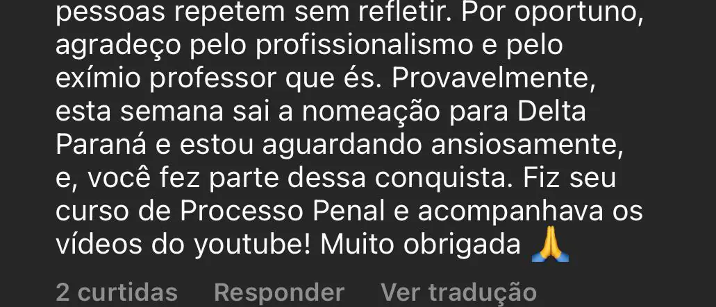 Depoimento de aluno aprovado